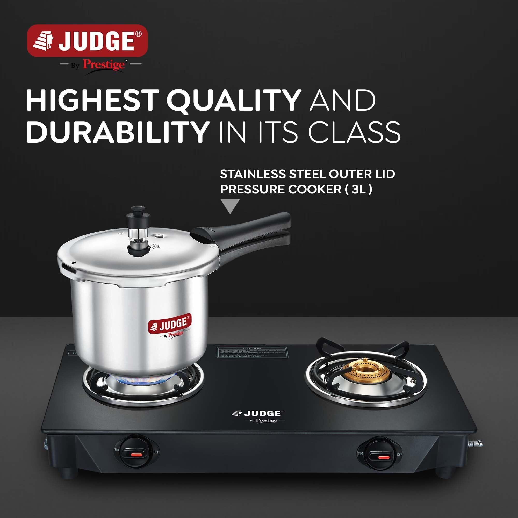 Judge by Prestige Classic Outer Lid 3 L Induction Bottom Pressure Cooker (Stainless Steel)