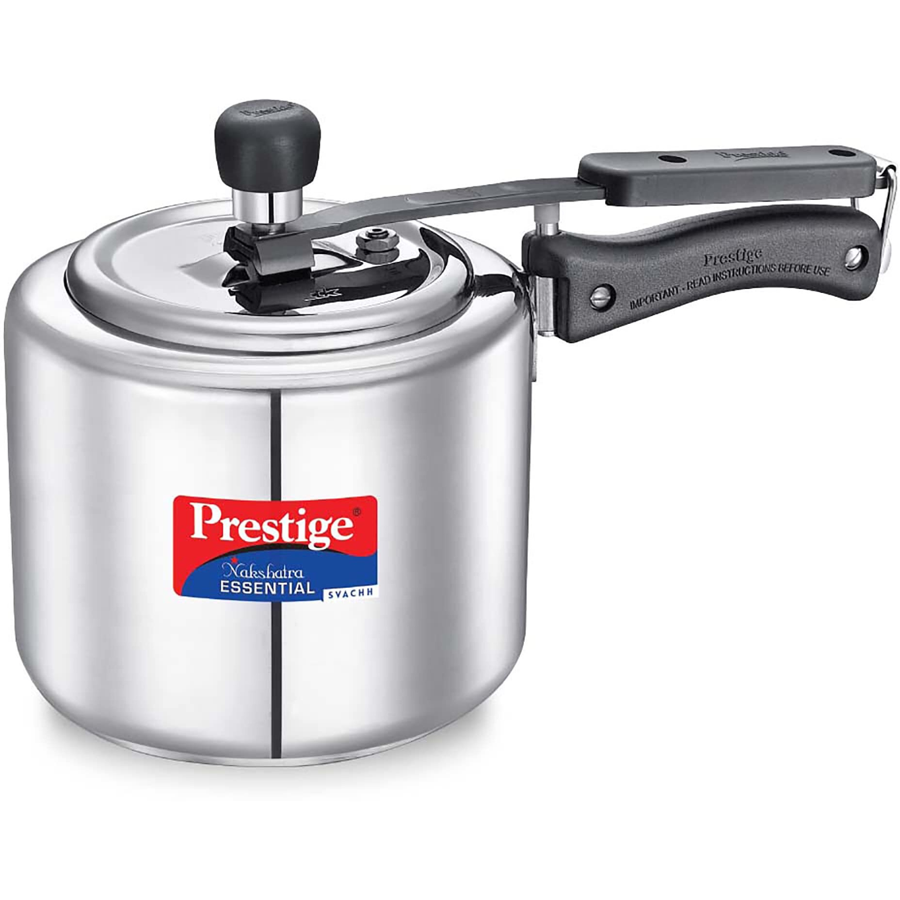 Prestige Nakshatra Essential Svachh Stainless Steel Pressure Cookers(3L, Silver, Tri-Ply Bottom, Inner Lid)