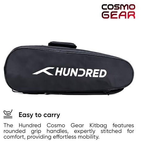 Hundred Cosmogear Badminton Kit-Bag (Black/Red)|Double Zipper|Bag with Front Zipper Pocket