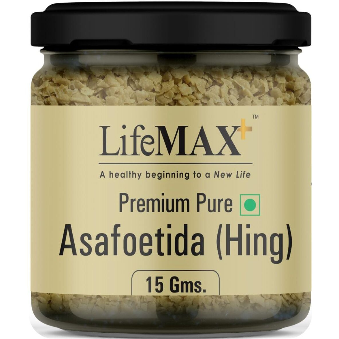 LifeMAX+ Pure & Premium Strong Hing | Asafoetida without Wheat | Hand Pounded | Kadak Heeng Tadka | Non-Compound | Pure Hing Solid crystal |100% Natural Gluten Free | Premium Glass jar Packaging (25 GRAM)