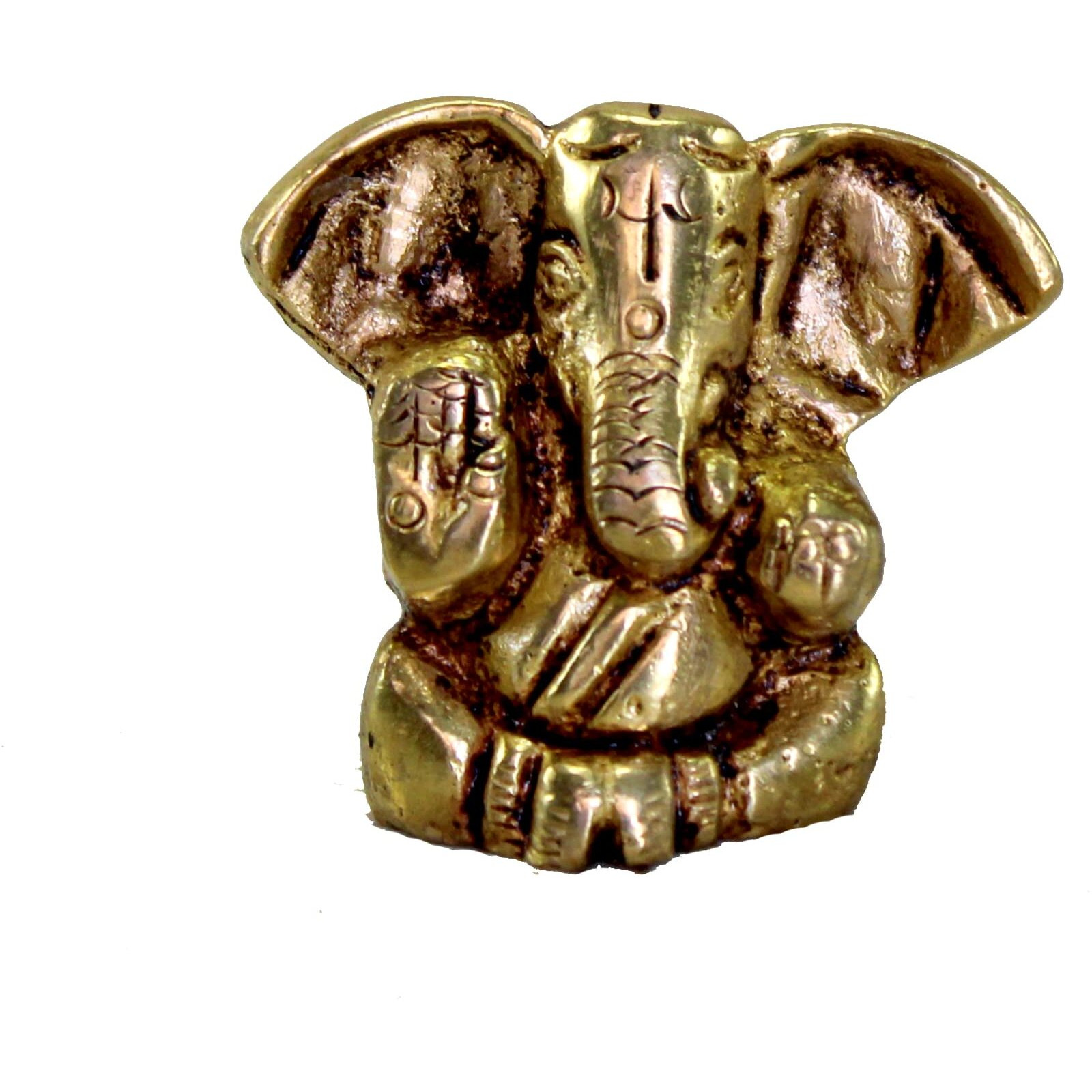 ESPLANADE Brass Ganesha Idol - 1.2 inches (Small Size) | Home Decor | Ganesh Ganesha | Bal Ganesh | Ganpati Ganapati Murti Statue (Antique)