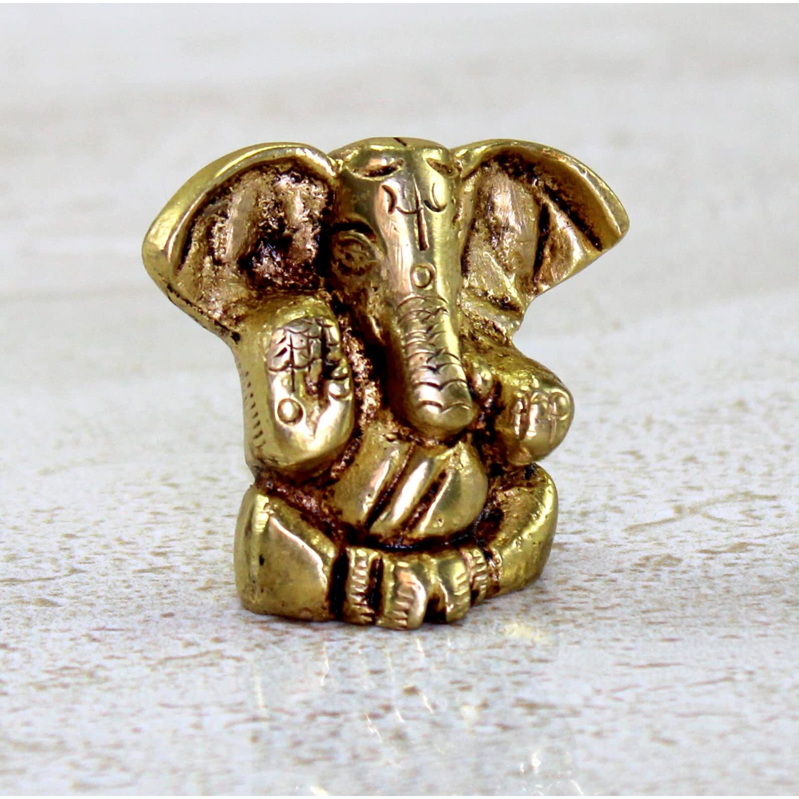 ESPLANADE Brass Ganesha Idol - 1.2 inches (Small Size) | Home Decor | Ganesh Ganesha | Bal Ganesh | Ganpati Ganapati Murti Statue (Antique)