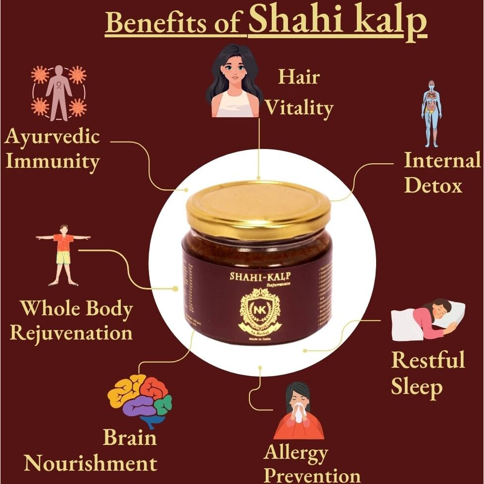 NK Herbal Shahi Kalp Ayurvedic Immunity Booster For Men & Women Shilajit, Ashwagandha, Gold Vark, Safed Musli, Amahaladi, kashmiri Saffron & Honey