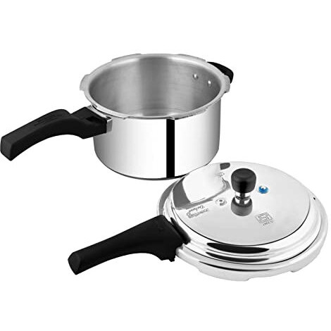 Prestige Deluxe Plus Induction Base Aluminium Outer Lid Pressure Cooker, 5 Litres, Silver