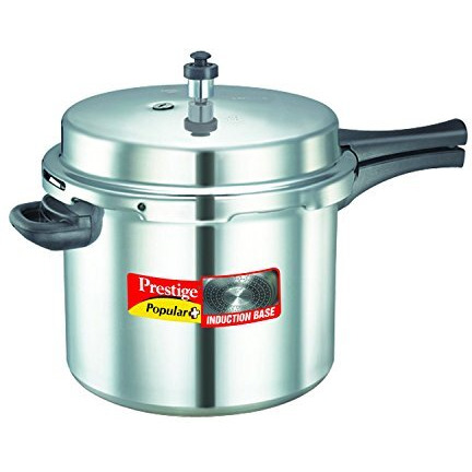 Prestige Popular Plus Induction Base Aluminium Outer Lid Pressure Cooker, 10 Litres, Silver, 10 Liter