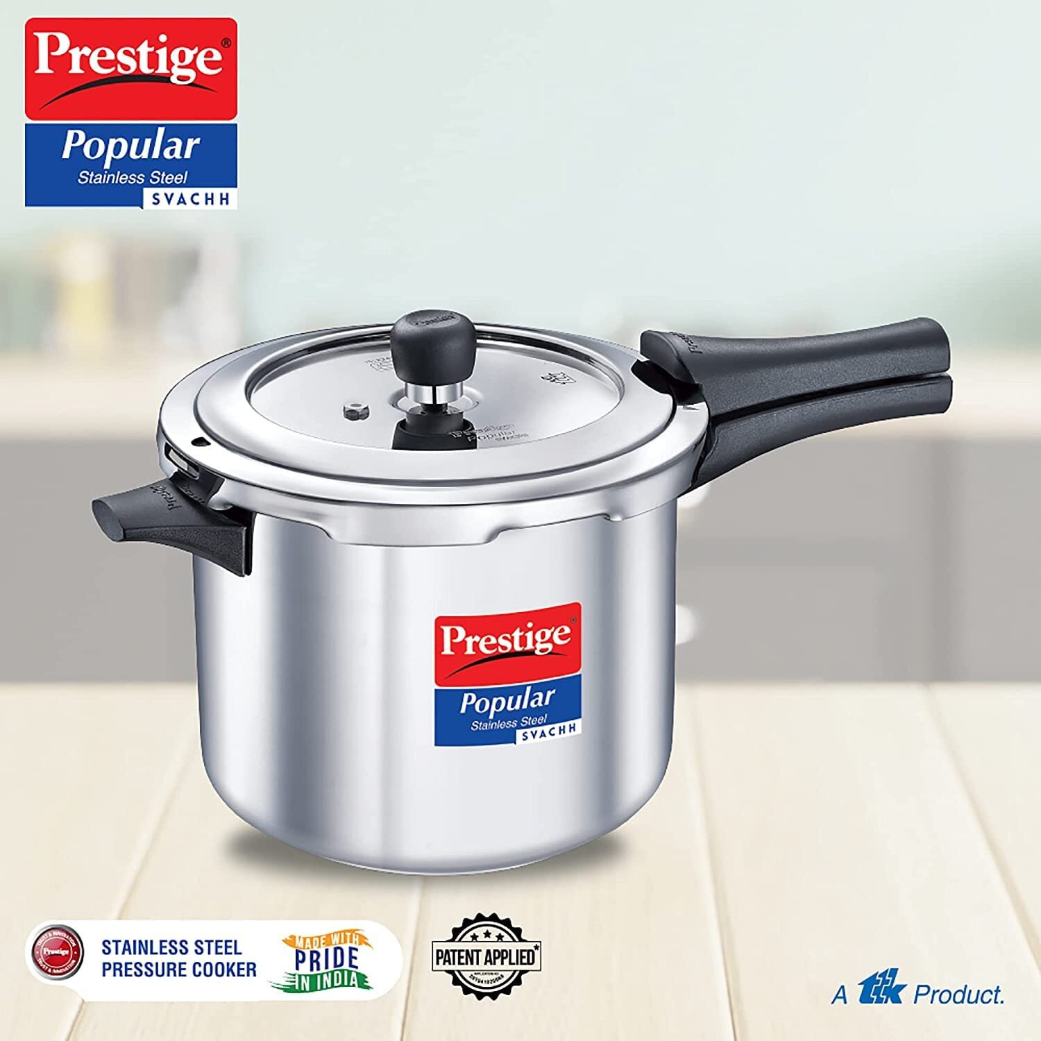 Prestige Popular Svachh Stainless Steel Outer Lid Pressure Cooker 2.0 L, 2 Liter