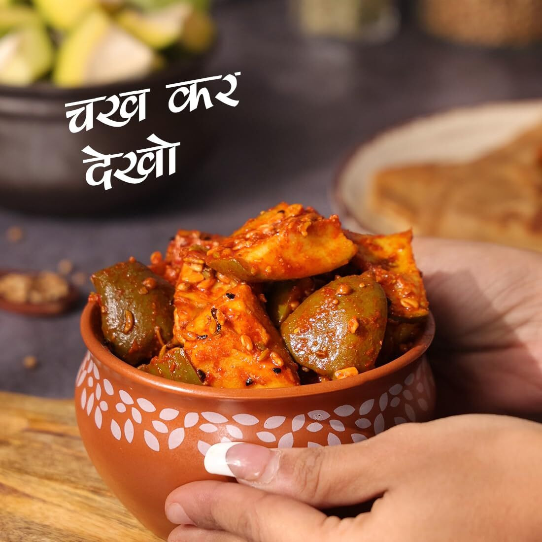 Add me Dry mango pickles in Mustard oil 1kg | sukha aam ka achar in village style mango pickles homemade glass pack.