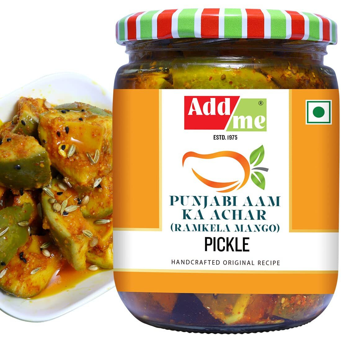 Add me Punjabi aam ka achar Home made Ramkela Mango Pickle 500gm North Indian recipe Glass Pack