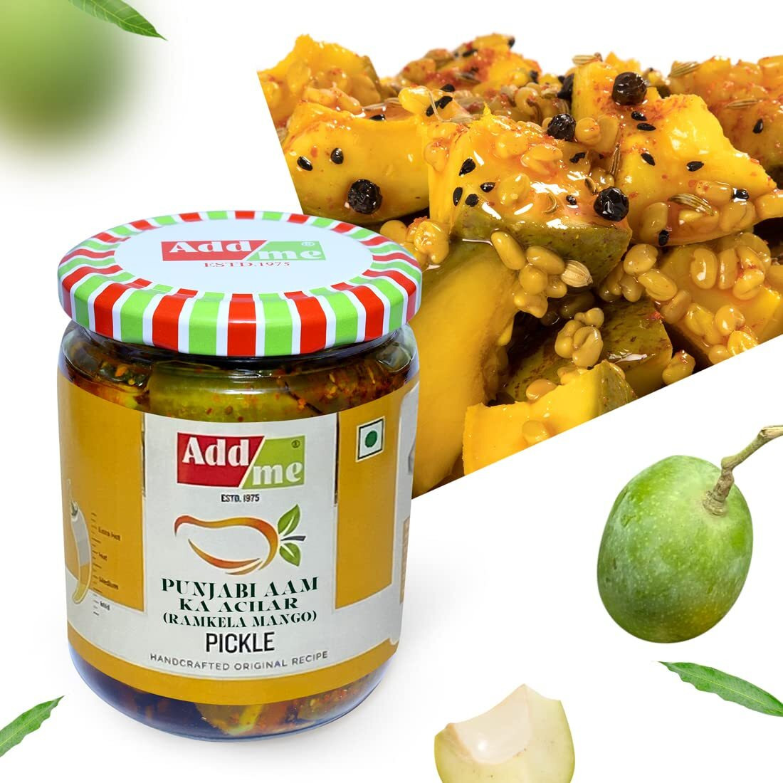 Add me Punjabi aam ka achar Home made Ramkela Mango Pickle 500gm North Indian recipe Glass Pack