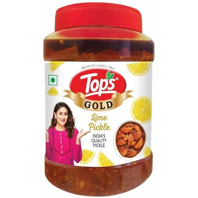 TOPS Gold Pickle Lime -900 gm | Perfect blend of tangy limes and healthy mustard oil