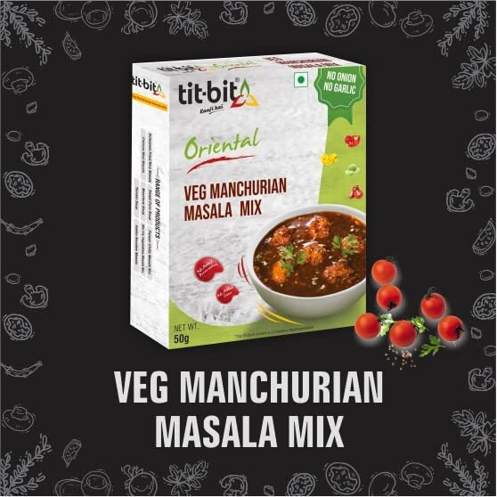 Tit-Bit Oriental - Veg Manchurian Masala Mix, Easy To Cook - 50gms (Pack of 5)