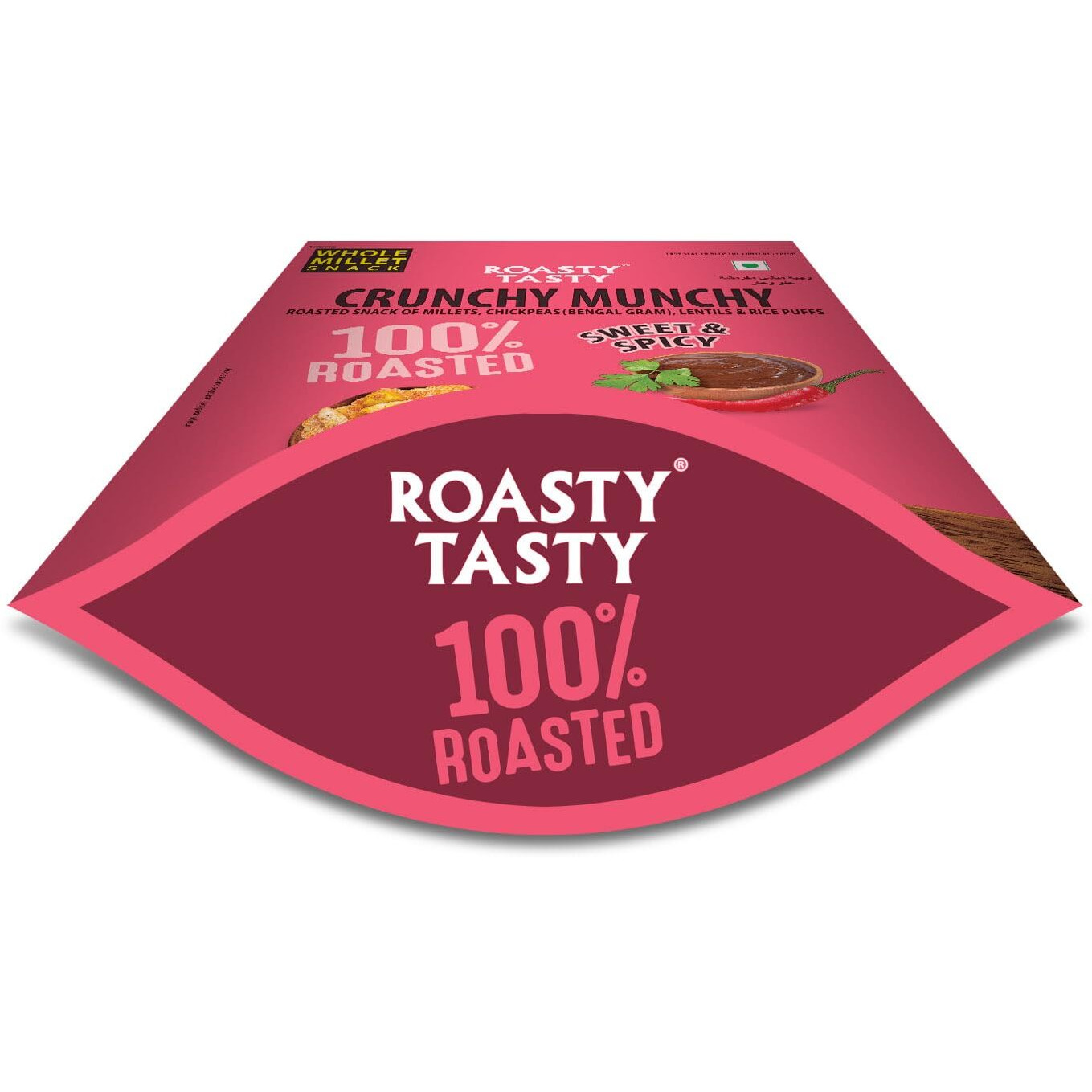 Roasty Tasty Crunchy Munchy 340g | Healthy Snack | No Onion No Garlic | Ideal Millet Namkeen for Kids & Adults | Low Calorie Snacks - Roasted Namkeen - No Cholesterol, No Transfat Diet Mixture in Peri Peri Masala | Millet Snacks Items