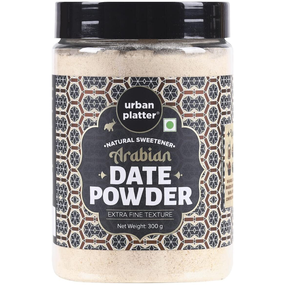 Urban Platter Arabian Dried Date Powder, 300g (Super-Fine Kharek Powder | Perfect Sweetener | Free-flowing | Date Sugar)