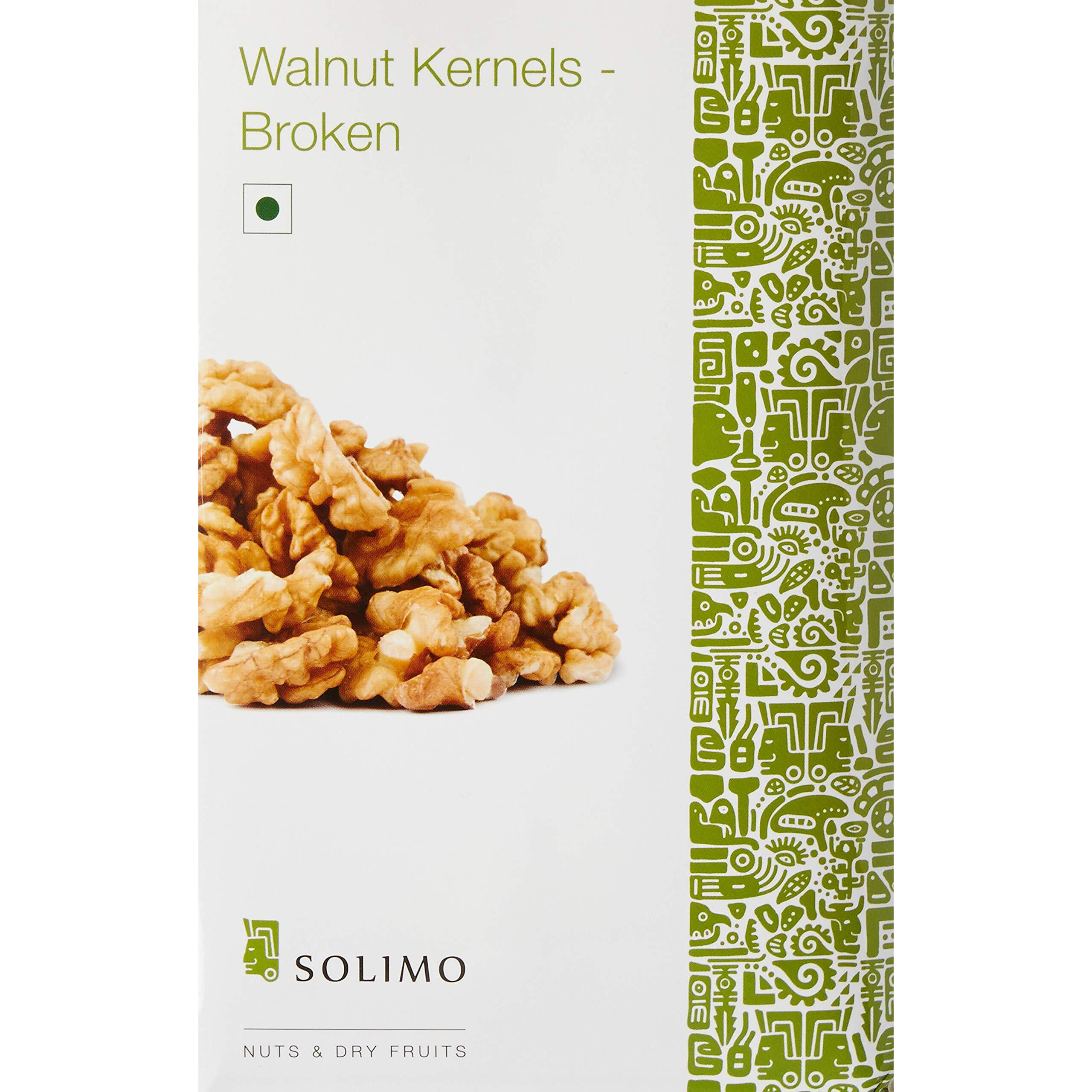 Amazon Brand - Solimo Premium Dried Walnut Kernels | Broken Akhrot | 500g Pack | Delectable and Crunchy