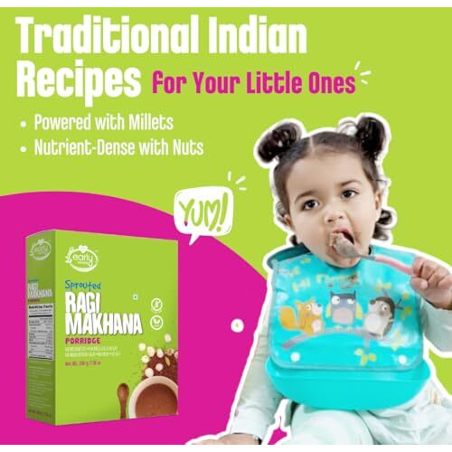 Early Foods - Sprouted Ragi & Makhana Porridge Mix, 200g| Cereals For Kids