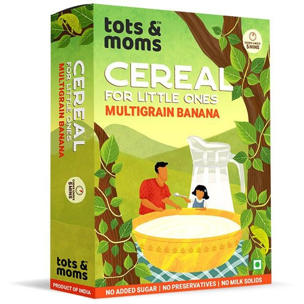 Tots & Moms Foods | Natural & Wholesome Food Mix with Kerala Banana -200g (Multigrain Banana Cereal)