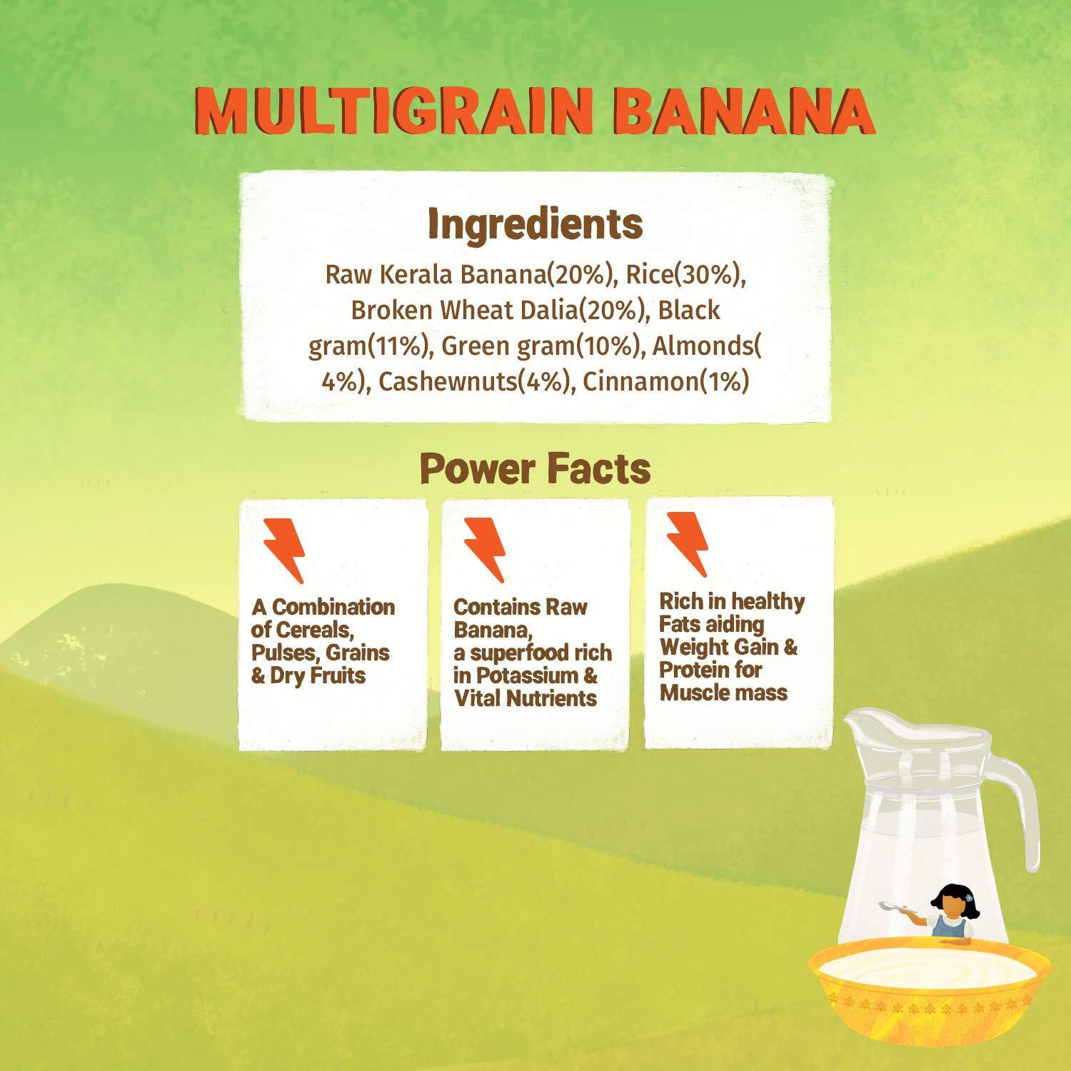 Tots & Moms Foods | Natural & Wholesome Food Mix with Kerala Banana -200g (Multigrain Banana Cereal)