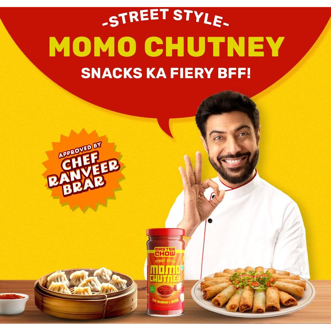 MasterChow Momo Chutney (250g) | Street Style Momos Chutney - Spicy Dipping Sauce | Made with Garlic & Red Chillies | The OG hot sauces