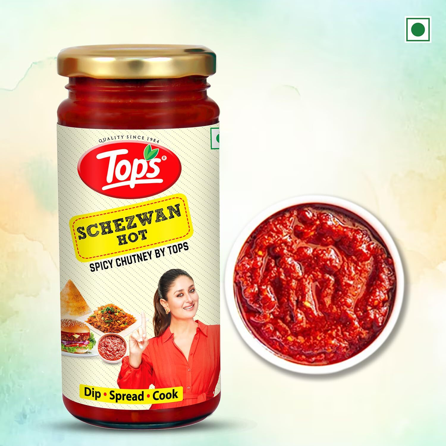 TOPS Schezwan Hot (Spicy Chutney ) - 250 Gram Glass Bottle