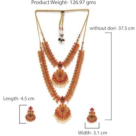 Estele Gold Plated Sublime Devotion Nakshi Antique Necklace Set with Colored Stones & Pearls for Women, Dull Gold