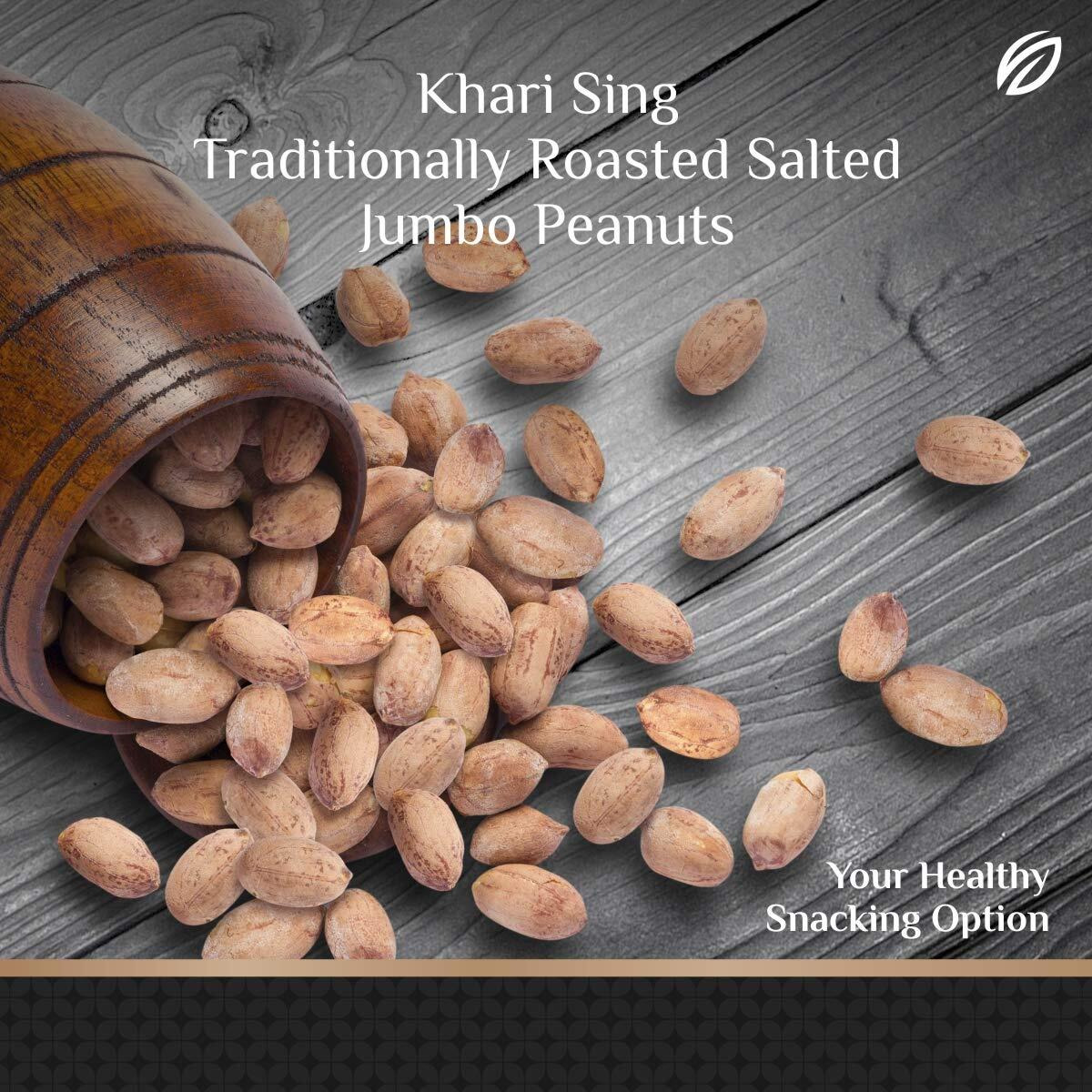 SHREGO Peanut Plus Khari Sing Traditionally Roasted Salted Jumbo Peanuts, Snack and Namkeen Vacuum Packed (1440 Gm)