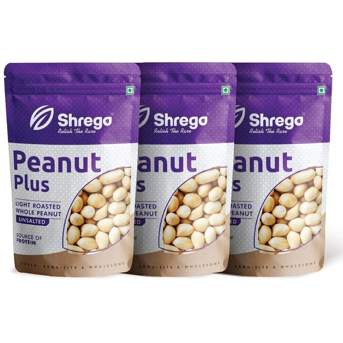 SHREGO Peanut Plus Light Roasted Whole Peanuts Unsalted, Snack and Namkeen (1x750g Vacuum Packed) (750 gm)