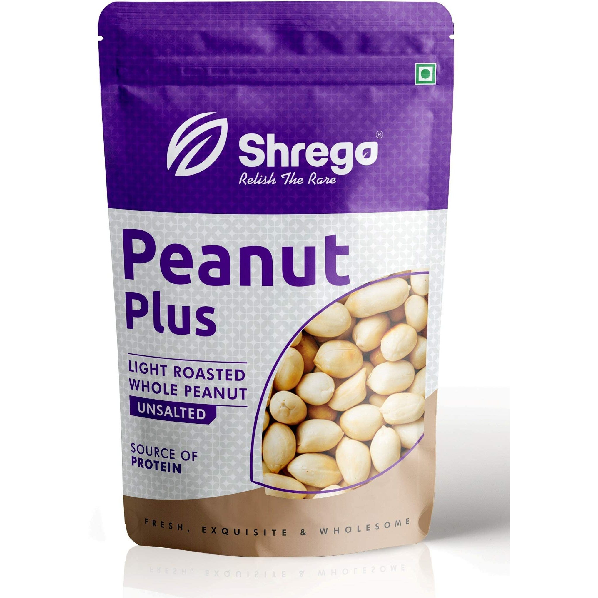 SHREGO Peanut Plus Light Roasted Whole Peanuts Unsalted, Snack and Namkeen (1x750g Vacuum Packed) (750 gm)