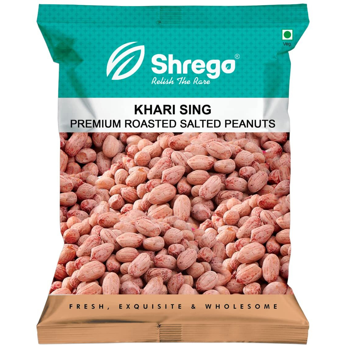 SHREGO Khari Sing Roasted Salted Peanuts, Vacuum Packed (350 Gm)