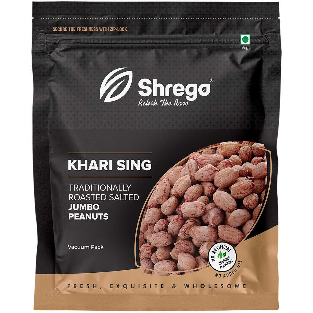 SHREGO Peanut Plus Khari Sing Traditionally Roasted Salted Jumbo Peanuts, Snack and Namkeen (1080 Grams)