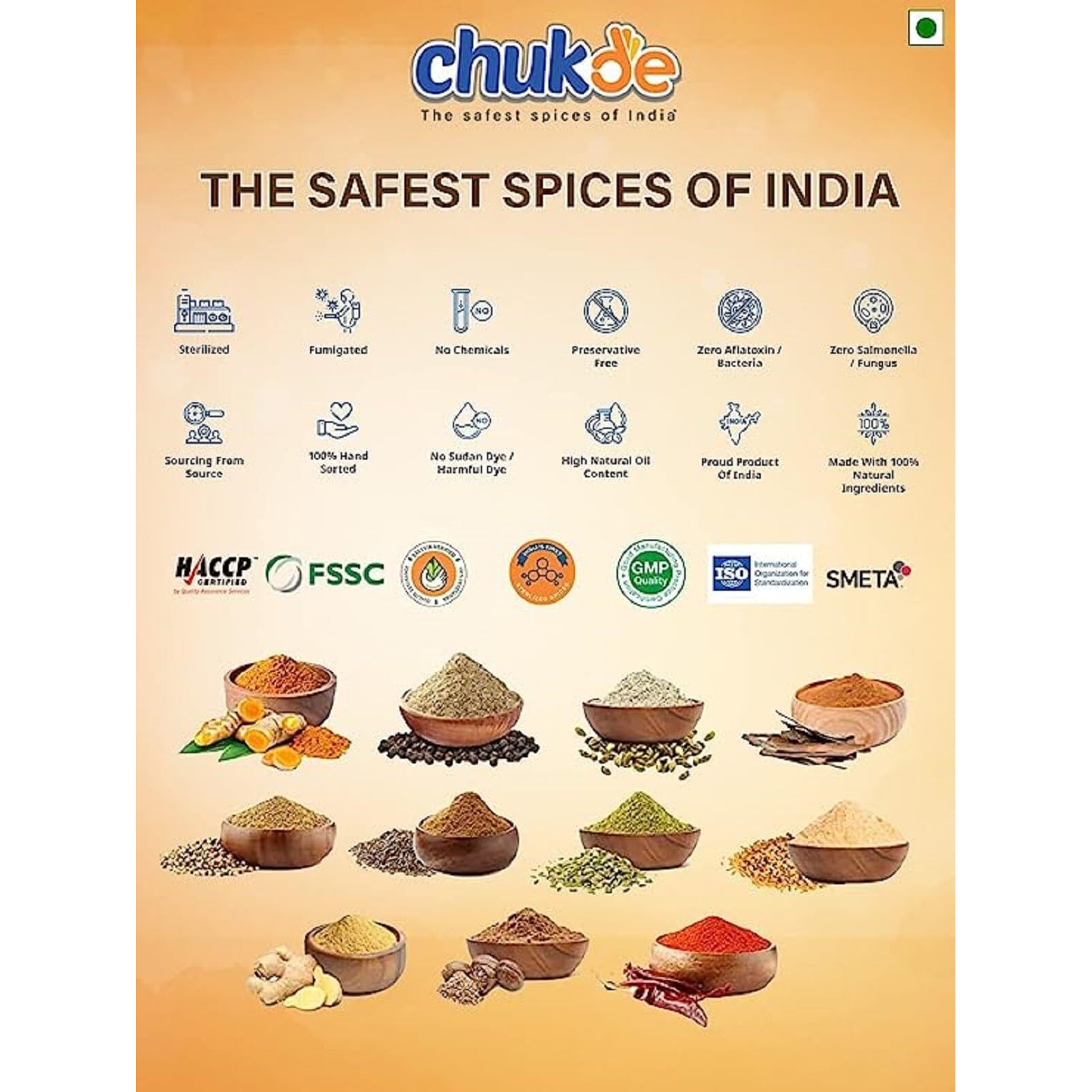 Chukde Chicken Masala, Whole Spices Blend For Chiken Curry, 150g, Pack of 50g x 3