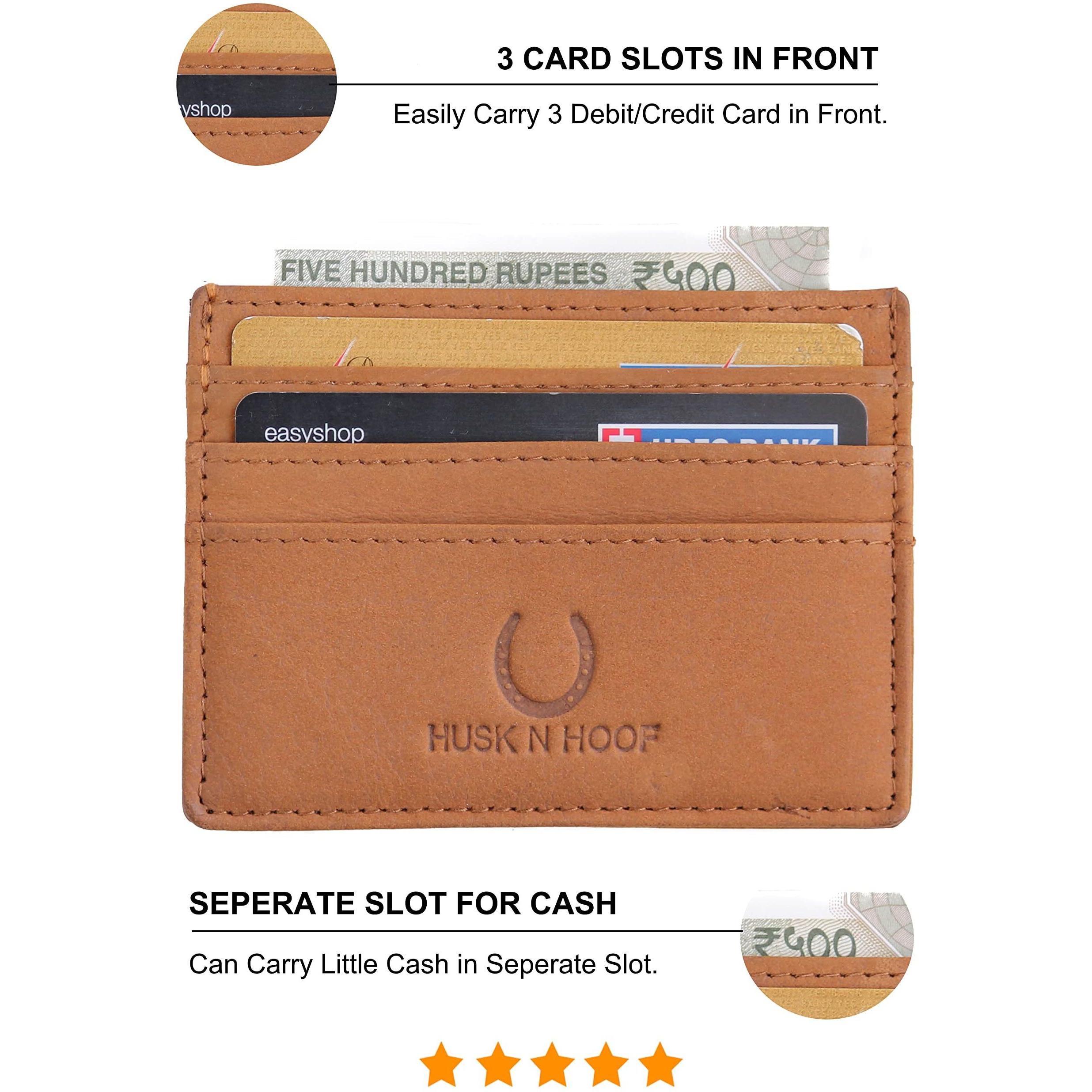 Husk N Hoof Leather Slim Credit Card Case (Hunter Brown)