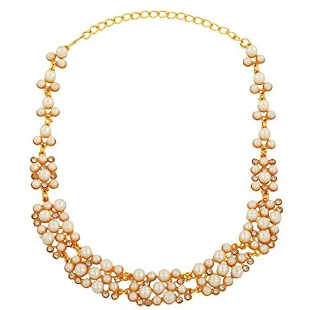 Estele Gehena Gold Plated Beautiful Pearls Collection Necklace Set for Women/Girls