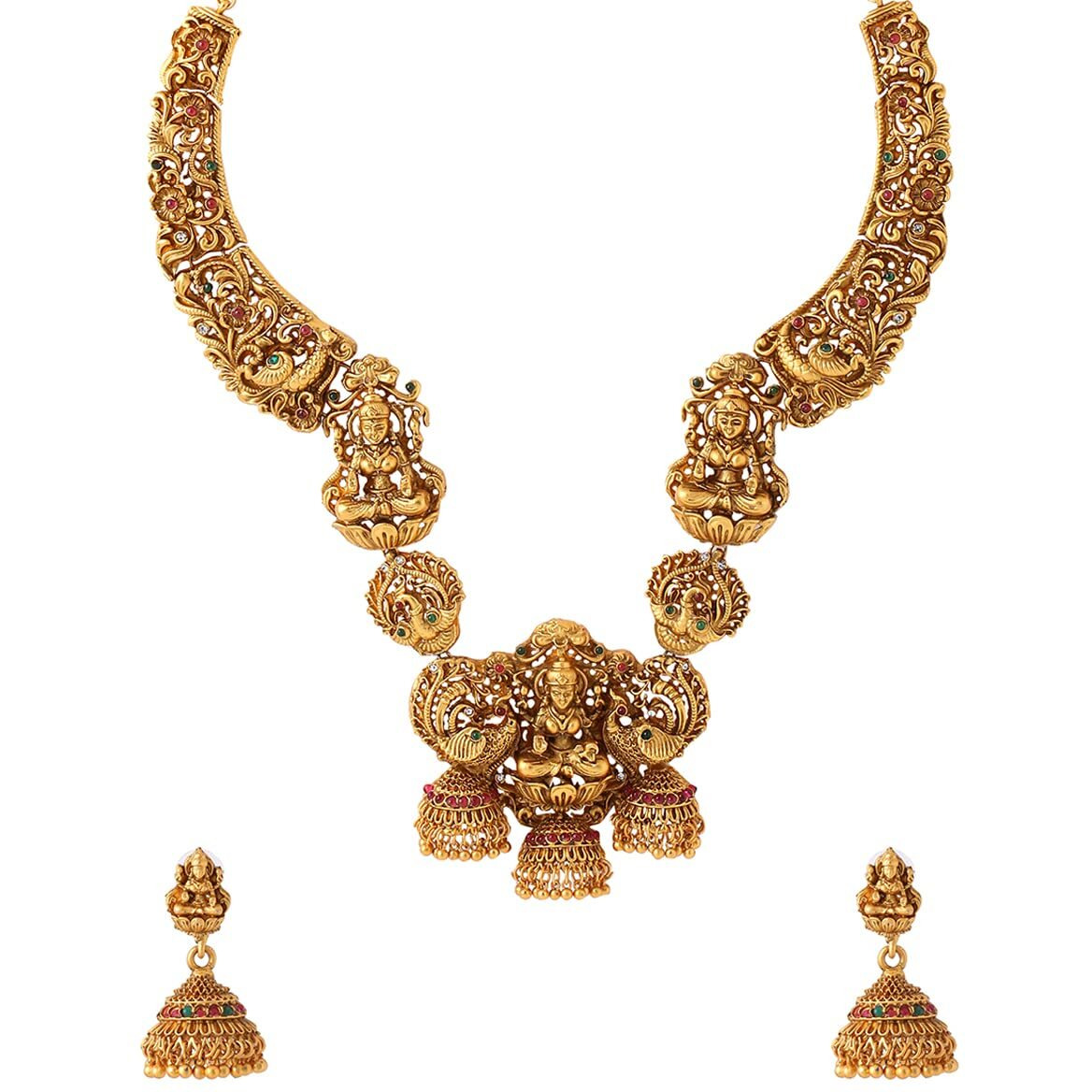 Yellow Chimes Jewellery Set for Women and Girls | Gold Plated Temple Jewellery Set Traditional | Accessories Jewellery for Women| Birthday Gift for girls and women Anniversary Gift for Wife