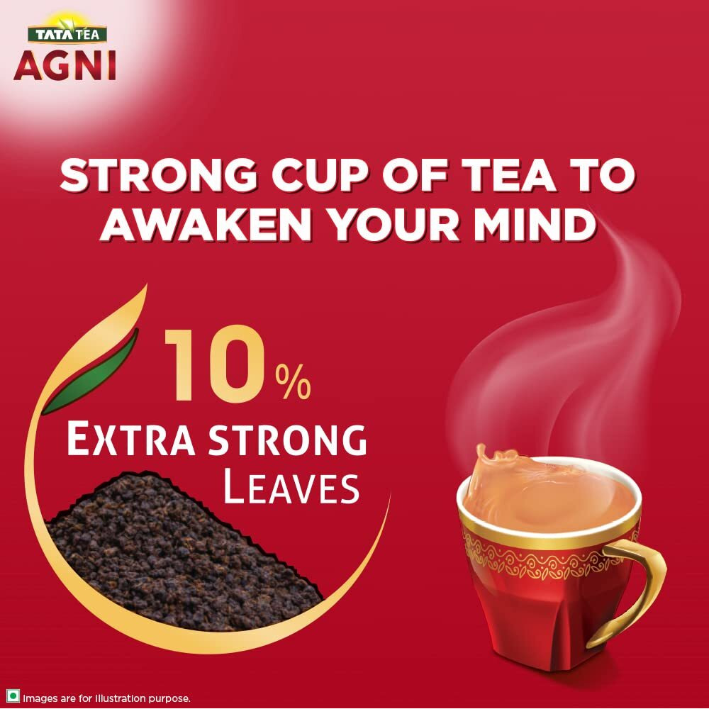 Tata Tea Agni | Strong chai With 10% Extra Strong Leaves | Black Tea | 1 kg