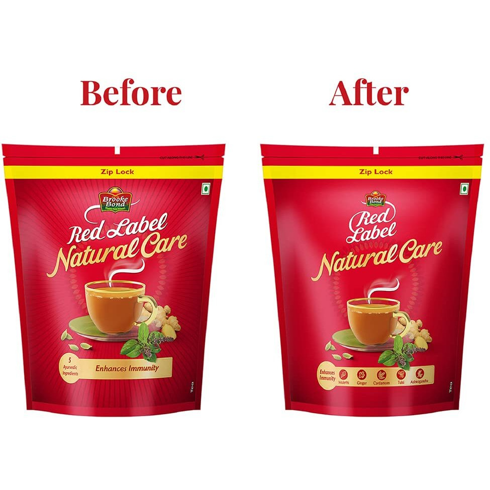 Red Label Natural Care Tea, Chai Made With 5 Ayurvedic Herbs, 1 Kg