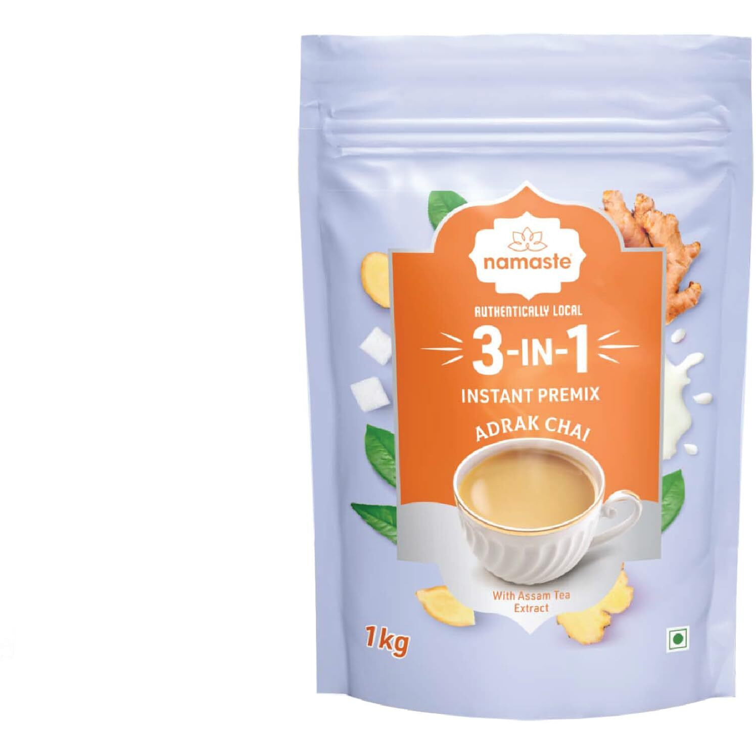 Namaste Chai Instant Tea Premix| Value Pack | Easy To Make Tea | Ready Mix (1 KG, Powder) (Ginger)