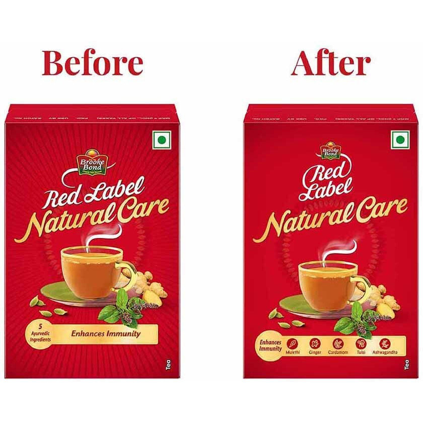 Brooke Bond Red Label Natural Care Tea, with 5 Ayurvedic Ingredients, 500 g