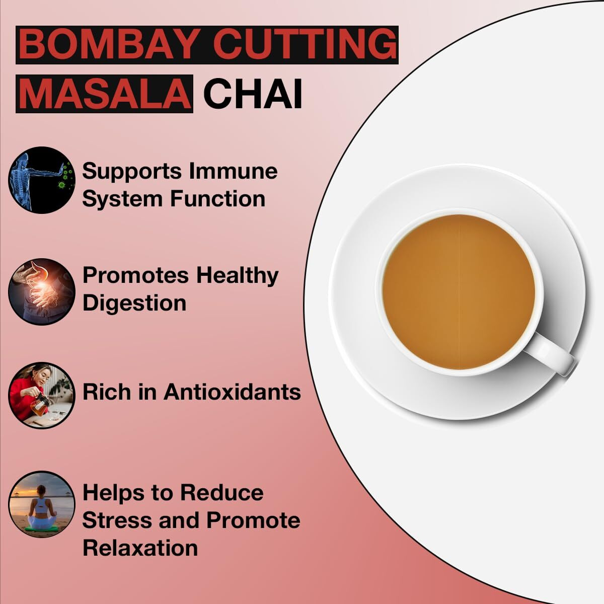 Tea Sense Bombay Cutting Masala Chai | 200g Loose Tea | Kadak and Traditional Blend | CTC Tea, Cardamom, Fennel, Dried Ginger, Black Pepper | 80+ Cups