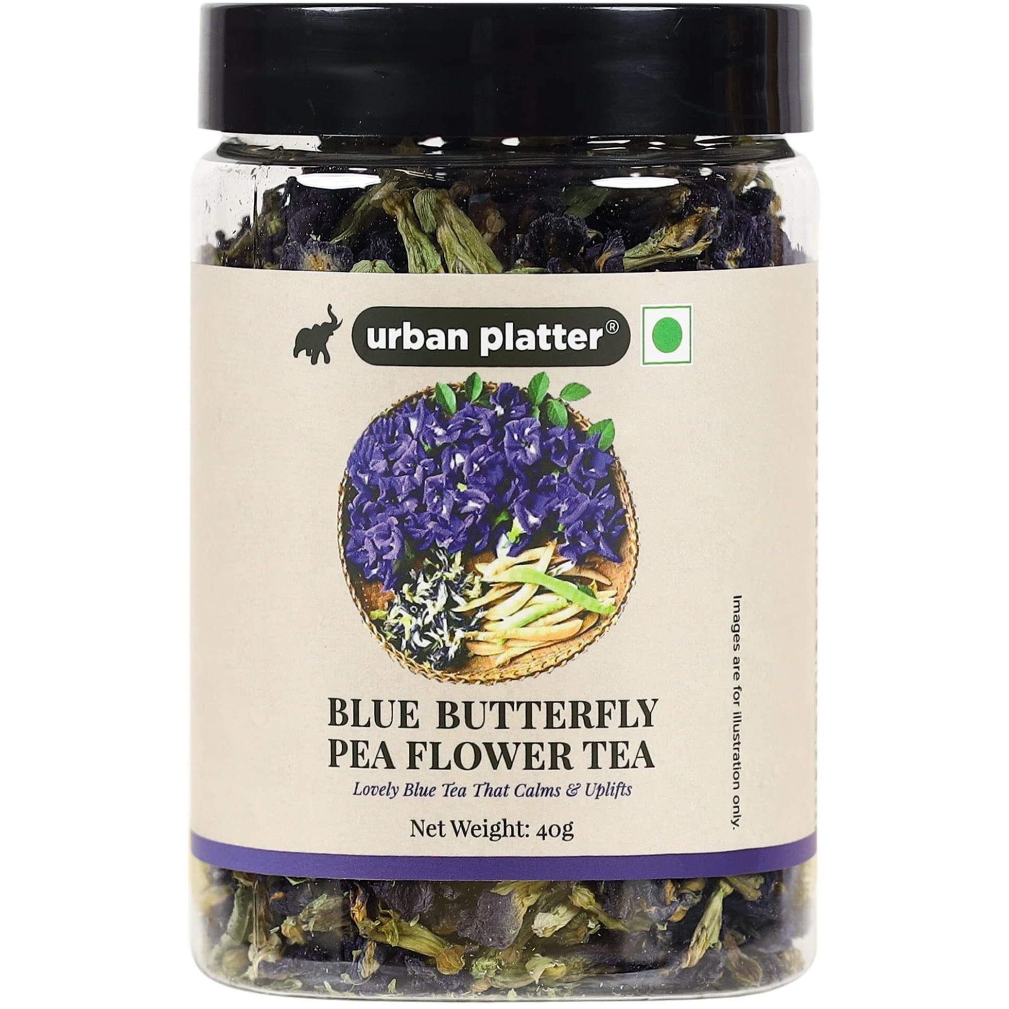 Urban Platter Blue Butterfly Pea Flower Tea, 40g (Rich in Antioxidants | Add to teas & cocktails | Natural Colourant)