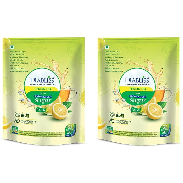 DiaBliss Herbal Diabetic Friendly Lemon Tea 500g - Low Glycemic Food - Pack of 2 - Combo Pack