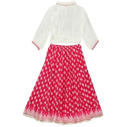 BIBA Girls PRINTED SHORT_KURTA KID(KWJAIPUR5808_WHITE_15)