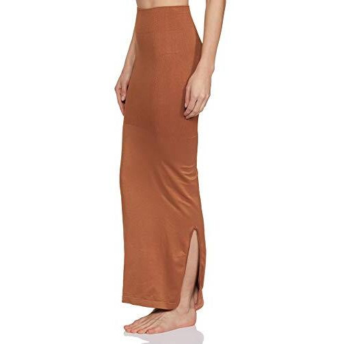 Clovia Womens Petticoat Style Saree Shapewear with Side Slit (SW0023A24_Brown_L)