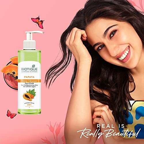 Biotique Papaya Deep Cleanse Face Wash | Gentle Exfoliation | Visibly Glowing Skin | 100% Botanical Extracts| Suitable for All Skin Types | 200ml