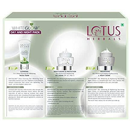 Lotus Herbals White Glow Day & Night Pack Cream with Face wash, Aloe Vera, 220g (Pack of 1)