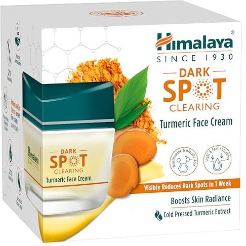 Himalaya Dark Spot Clearing Turmeric Face Cream | Organically sourced Turmeric | Reduce dark spots in 7 days | 2% Glycolic Acid & 2% Niacinamide | 50g