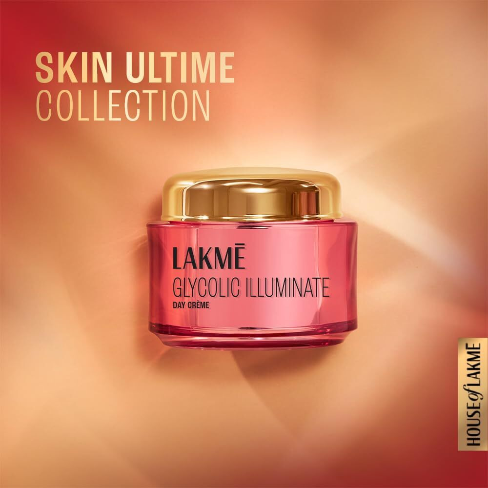 Lakme Glycolic Illuminate Day Cream with Glycolic Acid for Radiant & Even Tone Skin, 15g