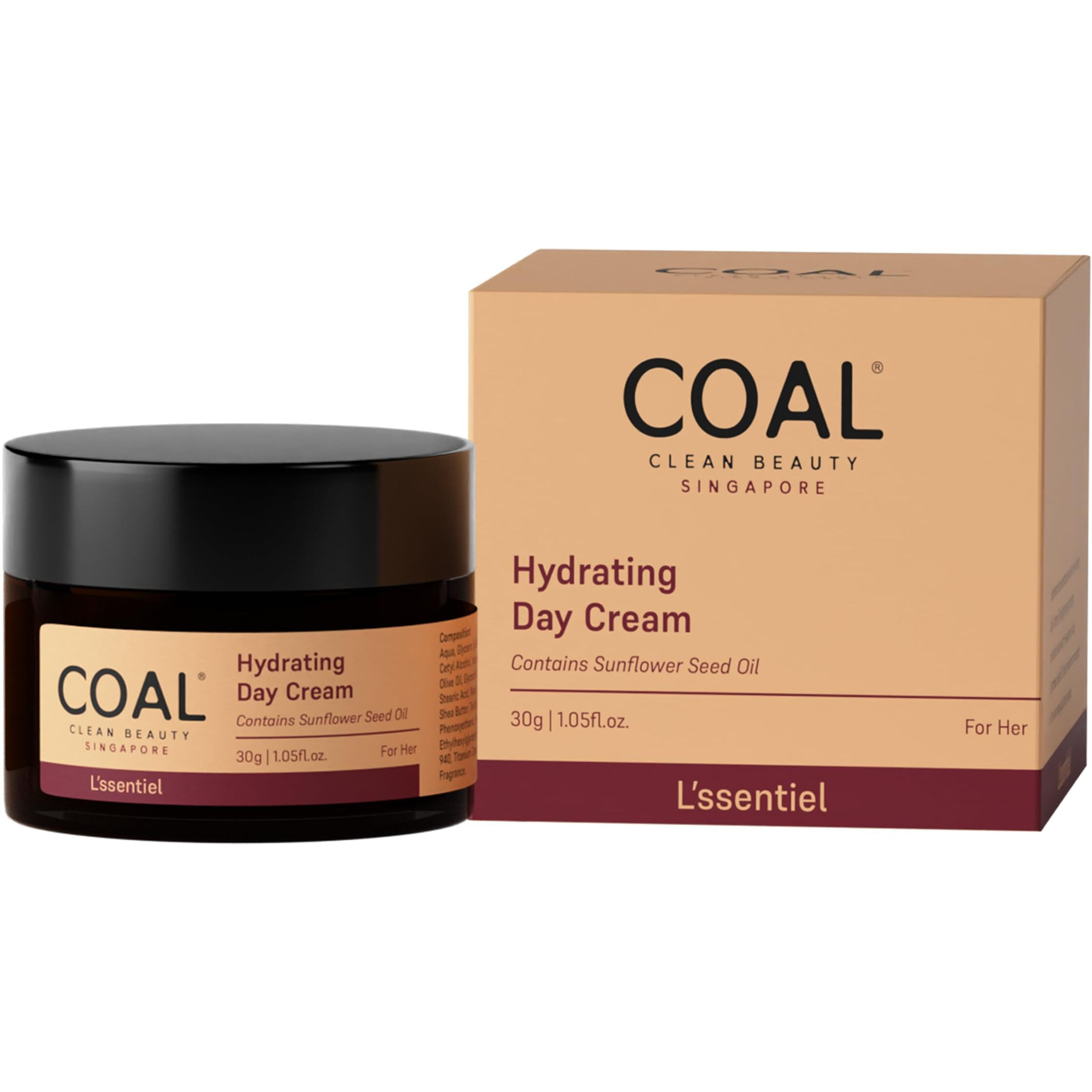 COAL Clean Beauty Hydrating Day Cream with Hyaluronic Acid & Cocoa-Shea Butter | Moisturizes & Hydrates Skin | Women | All Skin Types | 30g