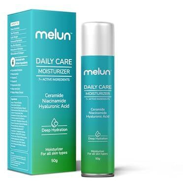 Melun 3% Niacinamide moisturizer with Hyaluronic acid & Ceramides | Oil free, Lightweight Moisturizer for face | Fast absorbing face cream for men & women | Fragrance free | 50g