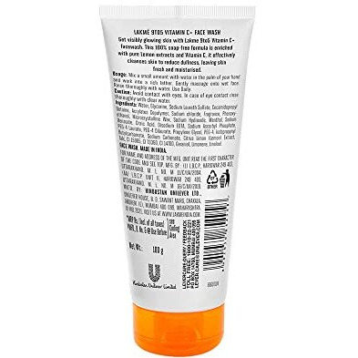 LAKM 9To5 Vitamin C Facewash With Microcrystalline Beads For Refreshed & Glowing Skin 100 g