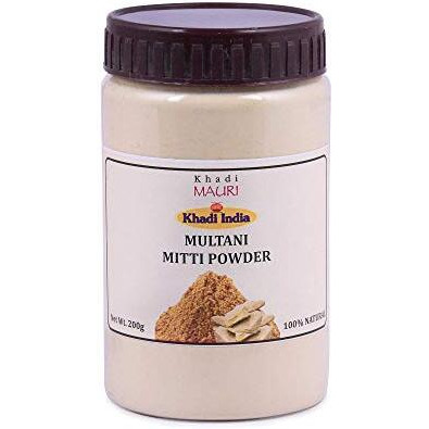 Khadi Mauri Herbal Multani Mitti Powder - Lightens & Brightens Skin, Fights Spots & Boosts Glow - 200 g